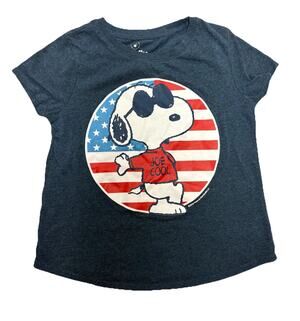 FAMILY FUN - SNOOPY - JOE COOL - T SHIRT - BLUE - SIZE YOUTH MEDIUM